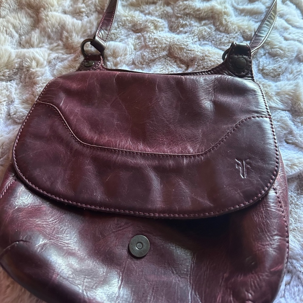 Frye Deep Burgundy Leather Shoulder Bag